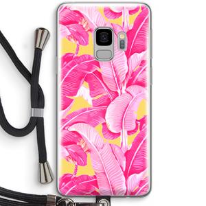 CaseCompany Pink Banana: Samsung Galaxy S9 Transparant Hoesje met koord