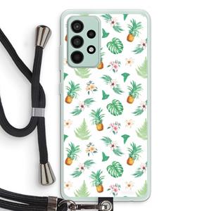 CaseCompany Ananas bladeren: Samsung Galaxy A52s 5G Transparant Hoesje met koord