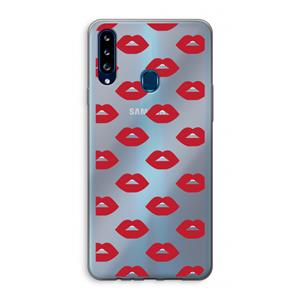 CaseCompany Lips: Samsung Galaxy A20s Transparant Hoesje
