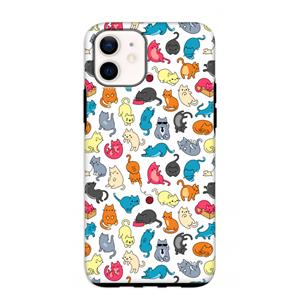 CaseCompany Kleurrijke katten: iPhone 12 mini Tough Case