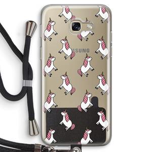 CaseCompany Eenhoorns overal: Samsung Galaxy A5 (2017) Transparant Hoesje met koord
