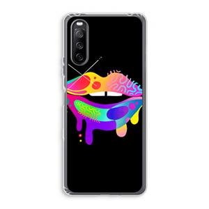 CaseCompany Lip Palette: Sony Xperia 10 III Transparant Hoesje