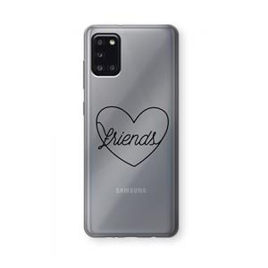 CaseCompany Friends heart black: Samsung Galaxy A31 Transparant Hoesje
