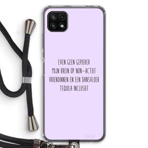 CaseCompany Tequila: Samsung Galaxy A22 5G Transparant Hoesje met koord