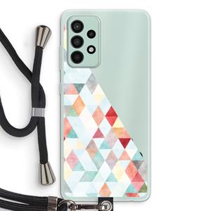 CaseCompany Gekleurde driehoekjes pastel: Samsung Galaxy A52s 5G Transparant Hoesje met koord