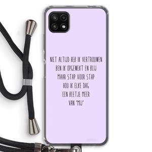 CaseCompany Zelfvertrouwen: Samsung Galaxy A22 5G Transparant Hoesje met koord