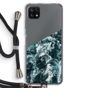 CaseCompany Zee golf: Samsung Galaxy A22 5G Transparant Hoesje met koord