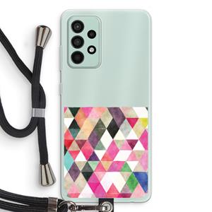 CaseCompany Gekleurde driehoekjes: Samsung Galaxy A52s 5G Transparant Hoesje met koord