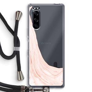 CaseCompany Peach bath: Sony Xperia 5 Transparant Hoesje met koord