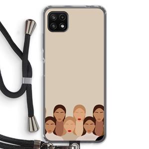 CaseCompany Girls girls girls: Samsung Galaxy A22 5G Transparant Hoesje met koord