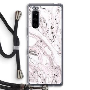 CaseCompany Mengelmoes: Sony Xperia 5 Transparant Hoesje met koord