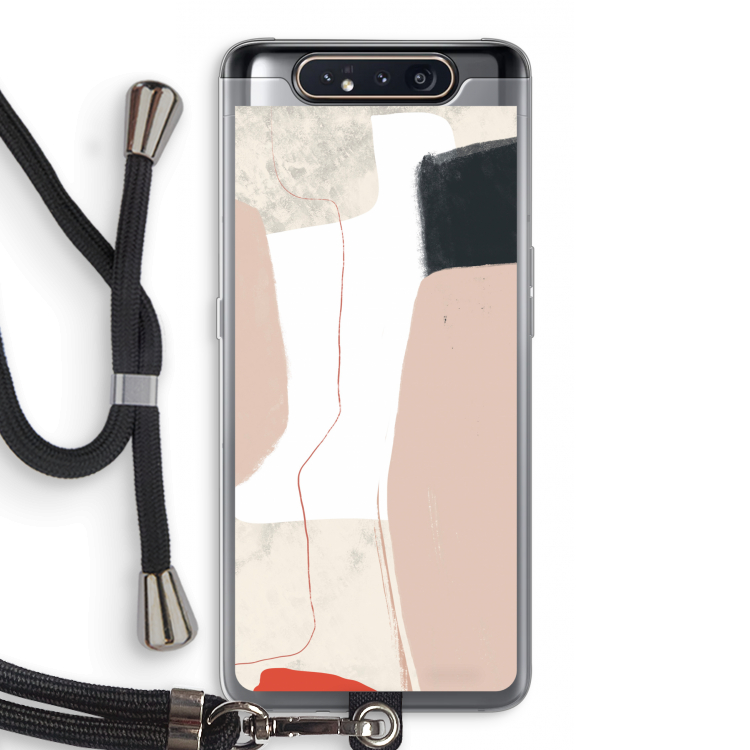 CaseCompany Lava: Samsung Galaxy A80 Transparant Hoesje met koord