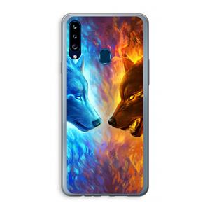 CaseCompany Fire & Ice: Samsung Galaxy A20s Transparant Hoesje