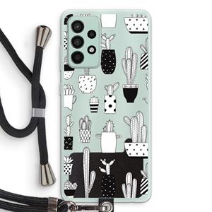 CaseCompany Cactusmotief: Samsung Galaxy A52s 5G Transparant Hoesje met koord