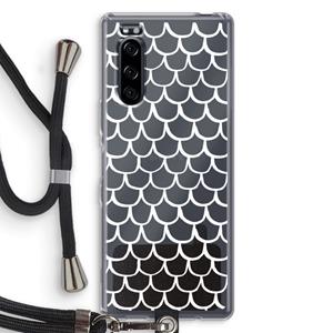CaseCompany Dakpannetjes: Sony Xperia 5 Transparant Hoesje met koord