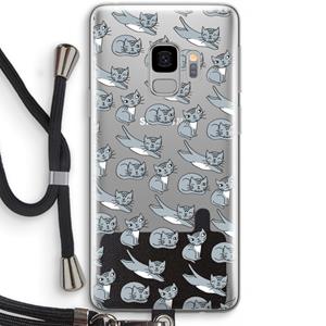 CaseCompany Poezen: Samsung Galaxy S9 Transparant Hoesje met koord