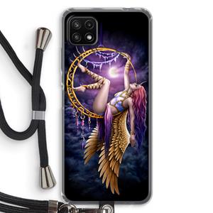 CaseCompany Aerial Angel: Samsung Galaxy A22 5G Transparant Hoesje met koord