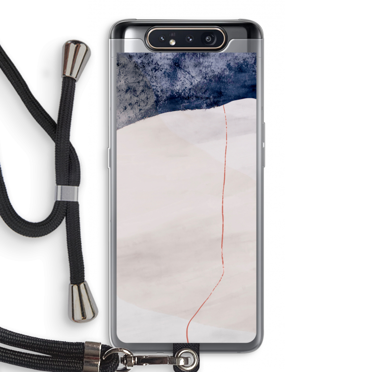 CaseCompany Stone White: Samsung Galaxy A80 Transparant Hoesje met koord