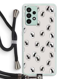 CaseCompany Miauw: Samsung Galaxy A52s 5G Transparant Hoesje met koord