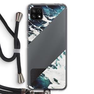 CaseCompany Golven: Samsung Galaxy A22 5G Transparant Hoesje met koord