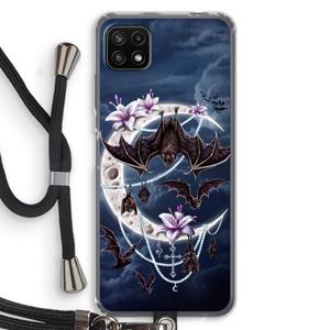 CaseCompany Vleermuizen Maan: Samsung Galaxy A22 5G Transparant Hoesje met koord