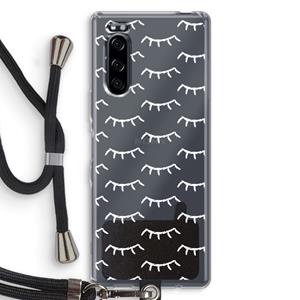 CaseCompany Wimpers: Sony Xperia 5 Transparant Hoesje met koord