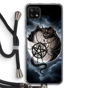 CaseCompany Volle maan: Samsung Galaxy A22 5G Transparant Hoesje met koord