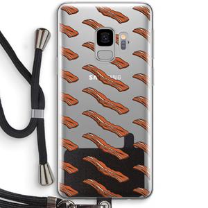 CaseCompany Bacon to my eggs #2: Samsung Galaxy S9 Transparant Hoesje met koord