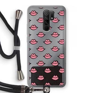 CaseCompany Lipjes: Xiaomi Redmi 9 Transparant Hoesje met koord