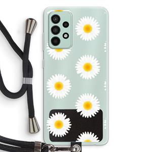 CaseCompany Margrietjes: Samsung Galaxy A52s 5G Transparant Hoesje met koord