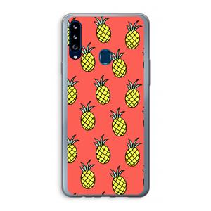 CaseCompany Ananas: Samsung Galaxy A20s Transparant Hoesje