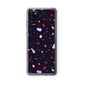 CaseCompany Dark Rounded Terrazzo: Samsung Galaxy A31 Transparant Hoesje
