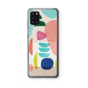 CaseCompany Bold Rounded Shapes: Samsung Galaxy A31 Transparant Hoesje