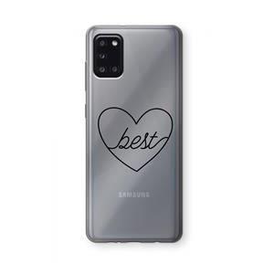CaseCompany Best heart black: Samsung Galaxy A31 Transparant Hoesje