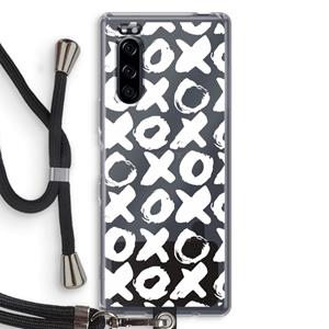 CaseCompany XOXO: Sony Xperia 5 Transparant Hoesje met koord