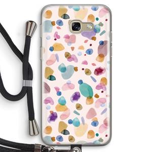 CaseCompany Terrazzo Memphis Pink: Samsung Galaxy A5 (2017) Transparant Hoesje met koord