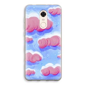 CaseCompany Roze wolken met vogels: Xiaomi Redmi 5 Transparant Hoesje