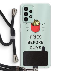 CaseCompany Fries before guys: Samsung Galaxy A52s 5G Transparant Hoesje met koord