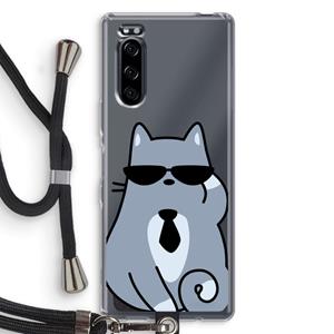 CaseCompany Cool cat: Sony Xperia 5 Transparant Hoesje met koord