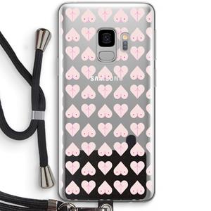 CaseCompany Ass 'n Titties: Samsung Galaxy S9 Transparant Hoesje met koord