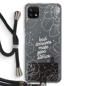 CaseCompany Good stories: Samsung Galaxy A22 5G Transparant Hoesje met koord