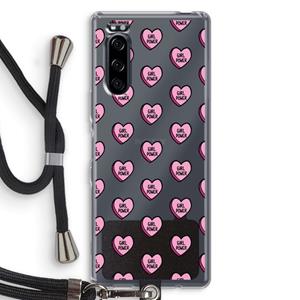 CaseCompany GIRL POWER: Sony Xperia 5 Transparant Hoesje met koord
