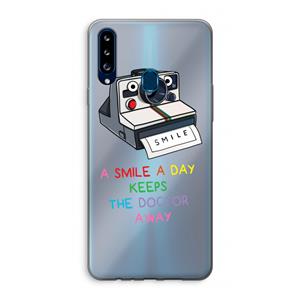 CaseCompany Smile: Samsung Galaxy A20s Transparant Hoesje