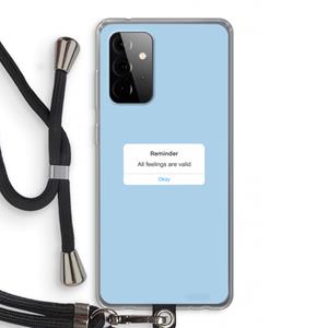 CaseCompany Reminder: Samsung Galaxy A72 5G Transparant Hoesje met koord