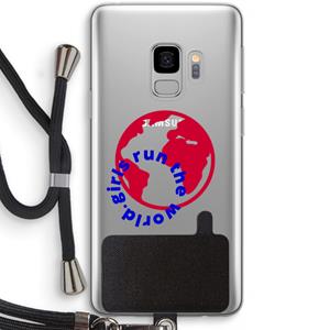 CaseCompany Run The World: Samsung Galaxy S9 Transparant Hoesje met koord