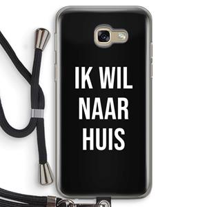 CaseCompany Ik wil naar huis - Zwart: Samsung Galaxy A5 (2017) Transparant Hoesje met koord