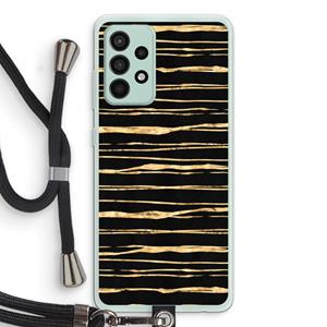 CaseCompany Gouden strepen: Samsung Galaxy A52s 5G Transparant Hoesje met koord