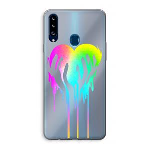 CaseCompany Hold My Heart: Samsung Galaxy A20s Transparant Hoesje