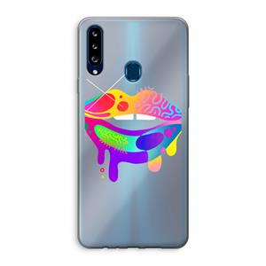 CaseCompany Lip Palette: Samsung Galaxy A20s Transparant Hoesje