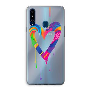 CaseCompany Melts My Heart: Samsung Galaxy A20s Transparant Hoesje